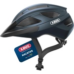 ABUS road bike helmet Macator - sporty bike helmet for beginners - also for pigtail wearers - for women and men - dark blue glossy, size M - 67326 (67326)