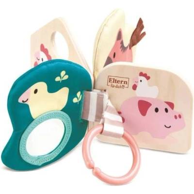 Baby Einstein Дървена бебешка книжка с текстури Baby Einstein - Бела (H8539)