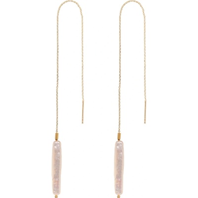 Alisia Pozlátené retiazkové náušnice s pravou barokovou perlou AL5108.01.000