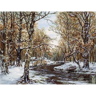 Luca-S Първи сняг - гоблен със схема 1: 1 (aida 25 каунта)