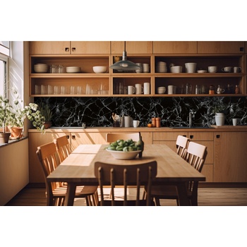 DIMEX ART s. r. o Фототапет за кухня - черен мрамор 420 x 60 см