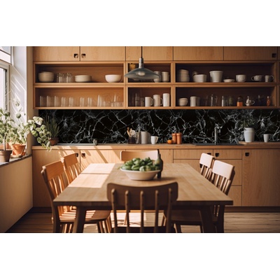 DIMEX ART Фототапет за кухня - черен мрамор 420 x 60 см