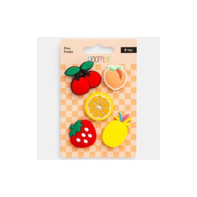 Goomby Значки за силиконов несесер и бележник Fruits 5 броя