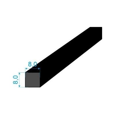 0595080 Pryžový profil 8x8mm EPDM 70°Sh čtvercový