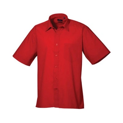 Premier Workwear pánska košeľa s krátkym rukávom PR202 red