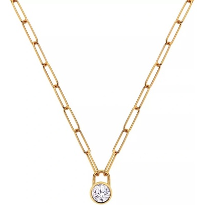 Hot Diamonds Něžný pozlacený náhrdelník s topazem a diamantem DN221