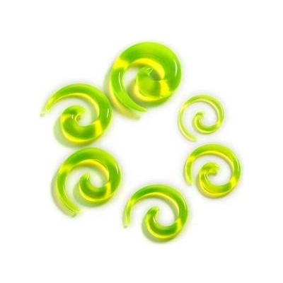 Šperky4U roztahovák do ucha spirála průhledná zelená EP1021-05