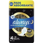 Always Дамски превръзки с крилца Always Ultra - Secure Night, 24 броя