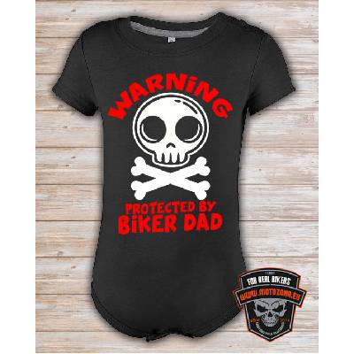 Detské body Protected by Biker Dad Čierna