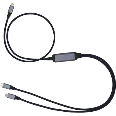 C-Tech CB-USB-PDPS-1B USB Type-C PD 100W power splitter 0,7m + 2x0,5m černý
