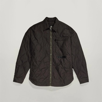 Image 1 of G Star Men's Postino Quilted Cotton Oversized Overshirt - Dk Black