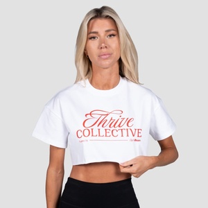 GymBeam Дамска къса тениска Thrive White M