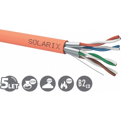 Solarix SXKD-6A-STP-LSOH-B2ca CAT6A STP LSOH B2ca s1 d1 a1, cívka, 500m – Zboží Živě