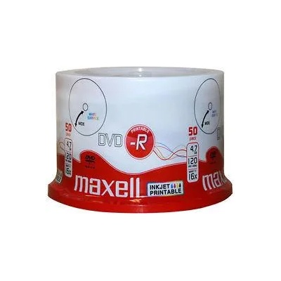 Maxell DVD-R MAXELL, 4, 7 GB, 16x, Printable, 50 pk cake box (ML-DDVD-R-50PR)