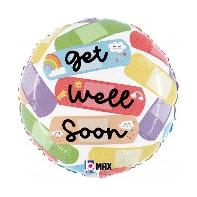 GRABO fóliový balónek Kruh CHEERFUL GET WELL 18" 46cm kruh nafukovací