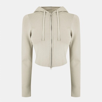 Jack Wills Суичър Jack Wills Knitted Zip Hoodie Women - Stone