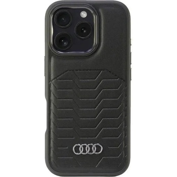 Audi Synthetic Leather MagSafe iPhone 16 Pro 6.3" черен/черен твърд калъф AU-TPUPCMIP16P-GT/D3-BK (6955250227612)