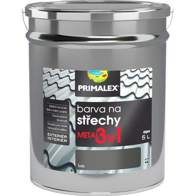 PRIMALEX Metal 3v1 farba na strechy 5L sivá