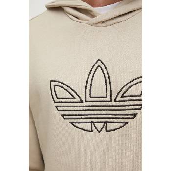 Adidas Памучен суичър adidas Originals Outline Hoodie в бежово с качулка с принт JJ1505 (JJ1505)