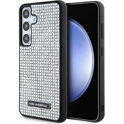 KARL LAGERFELD Кейс Karl Lagerfeld Rhinestone Metal Logo за Samsung Galaxy S24, сребрист (KF001966-0)