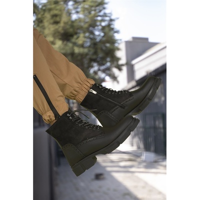 Riccon Мъжки боти от велур 0012730 - Черни #326113 (326113_Черно)