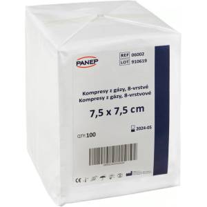 Panep Компреси от марля, 8-слойни, 7, 5x7, 5 см, нестерилни