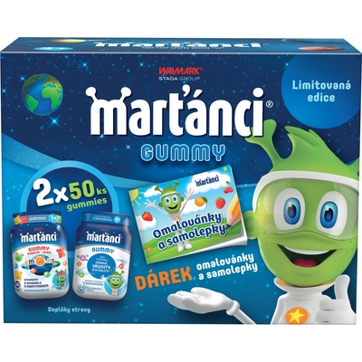 Marťánci Gummy 50+50 ks + omalovánky