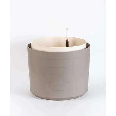 Plastia samozavlažovací květináč Berberis taupe+slon.kost 46 x 39 cm