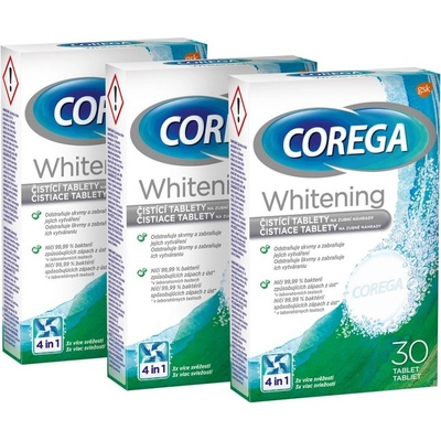 Corega Whitening tabs 3x 30 ks