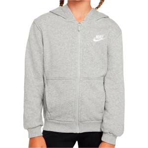 Nike Детски суичър Nike Kid's NSW Club FT Hooded Full ZIP L/S LBR Zip-up hoodie - Dark Grey Heather / Base Grey / White (003-3737-0314)