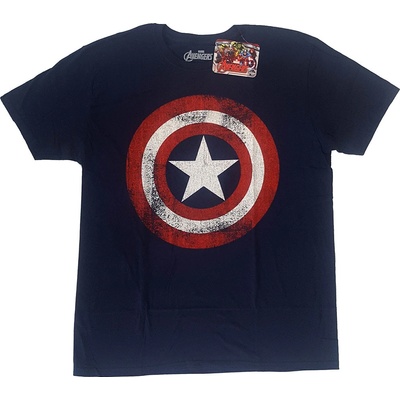 Marvel tričko Captain America Distressed Shield modré
