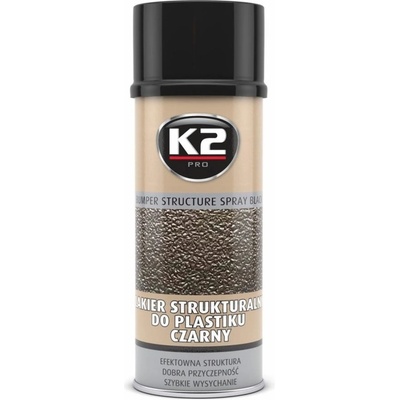 K2 Bumper 400 ml - rýchloschnúca cierna štrukturálna farba na plasty
