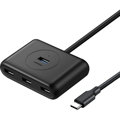 UGREEN USB-C 3.0 Hub 4-port - 4-портов USB 3.0 хъб за компютри и лаптопи с USB-C порт (100 см) (черен)
