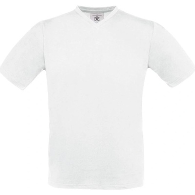 B&C tričko Exact V-Neck výstřihem do V krátký rukáv bílé