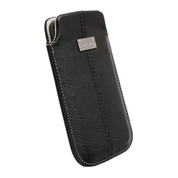 Krusell Luna Pouch 3XL - кожен калъф за iPhone XS, iPhone X, iPhone 8, iPhone 7, iPhone 6S, HTC Sensation XL, HTC One X, Galaxy S3, Galaxy Nexus, Nokia Lumia и др. (черен)