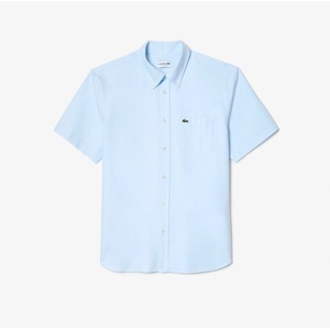 Lacoste Мъжка риза с къс ръкав Lacoste Short Sleeve Oxford Shirt Mens - Blue F6Z - sportihobi - 240,55 лв