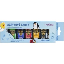 Akrylové barvy na kamínky Cadence sada 6 základních barev + akrylový lak