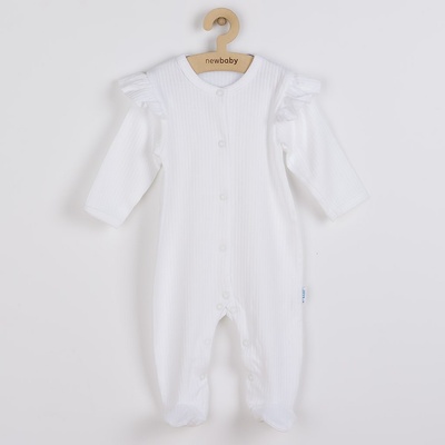 NEW BABY Kojenecký bavlněný overal Practical bílý holka