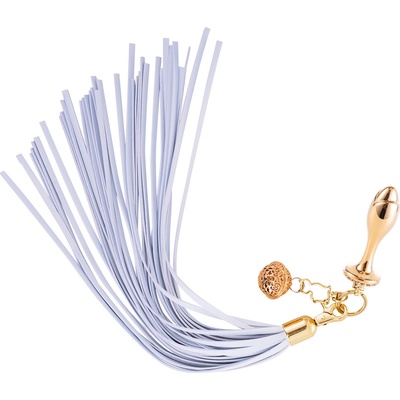 Detachable Pony-Tail Plug Kit with Rose-shape Plug Gold-White