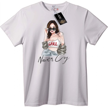 NOONEBRAND Тениска Момиче Никога не Плаче - L, White