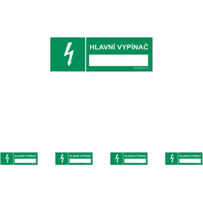 Walteco Hlavní vypínač 150x50mm, samolepka Množství: 5 ks , 20006BP1