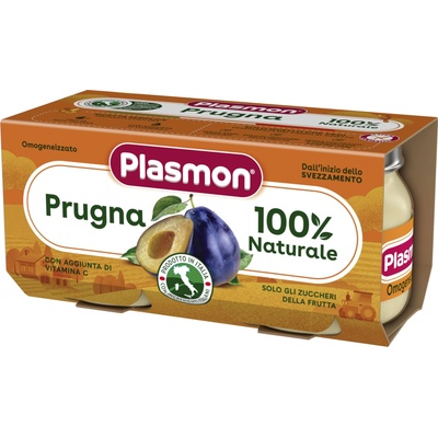 Plasmon плодово пюре от слива 6+м 2х80г