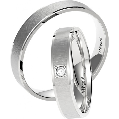 VIPgold Svadobné obrúčky 7434 biele zlato