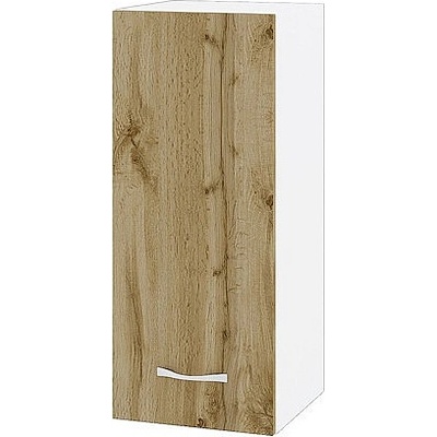 ИРИМ Горен шкаф с врата и рафт Сити БДД-1 бяло гладко / дъб дакота 30 см