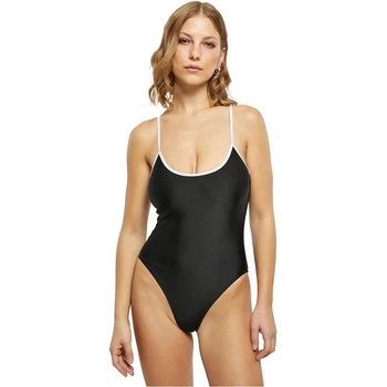 Urban Classics Бански костюм Urban classics Recycled Retro swimsuit - Black (Black / White)