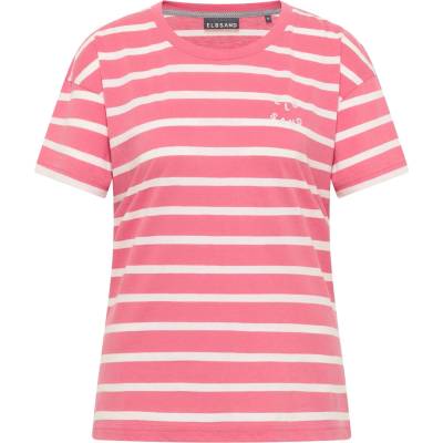 ELBSAND Дамска тениска ELBSAND Women's Uumi T-shirt - Vintage Rose / Cloud White / Stripe - размер XL (916-7691-0315)