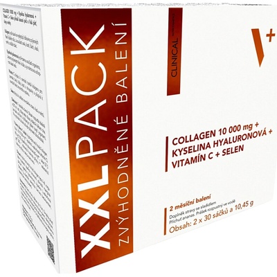 CLINICAL Collagen + kyselina hyalurónová + vitamín C + selén 2x 30 vrecúšok
