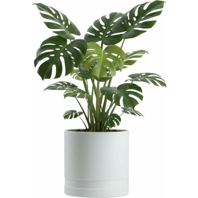 HowHomely Kvetináč LUNA Cylinder 30,8 cm biely