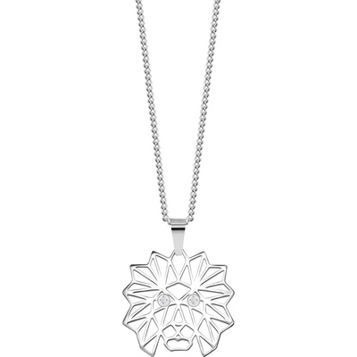 Preciosa Stylový ocelový origami lion s kubickou zirkonií 7442 00