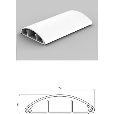 LOMAS Pvc кабелен канал за монтаж върху под с ширина 74мм, бял, lo75hd (0107810020)